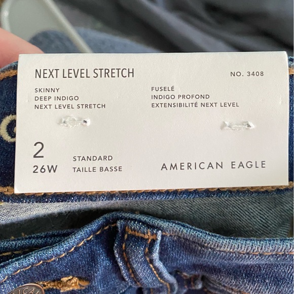 AE Next Level Stretch Deep Indigo Skinny Jeans - Picture 3 of 3